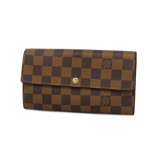 1240001037869 1 Louis Vuitton Long Wallet Portefeuille Sara Ebene