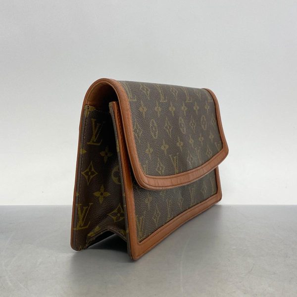 1240001037901 2 Louis Vuitton Clutch Bag Monogram Pochette Dame GM Brown