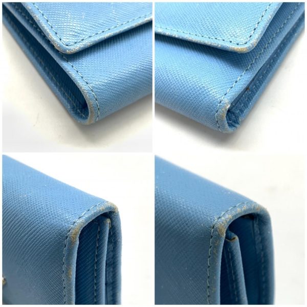 1240001037902 7 PRADA Trifold Wallet Saffiano Leather Blue