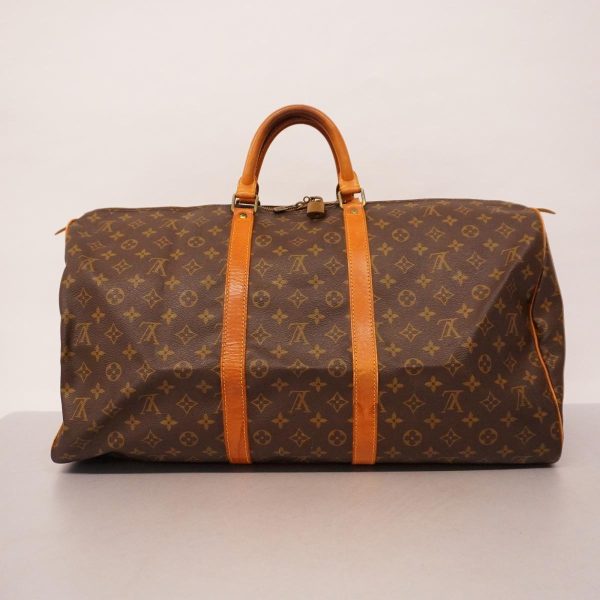 1240001037910 14 Louis Vuitton Boston Bag Monogram Keepall 55 Brown