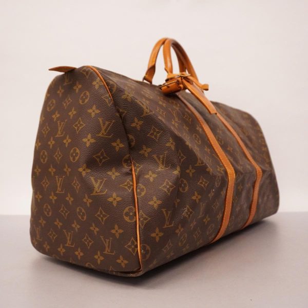 1240001037910 2 Louis Vuitton Boston Bag Monogram Keepall 55 Brown