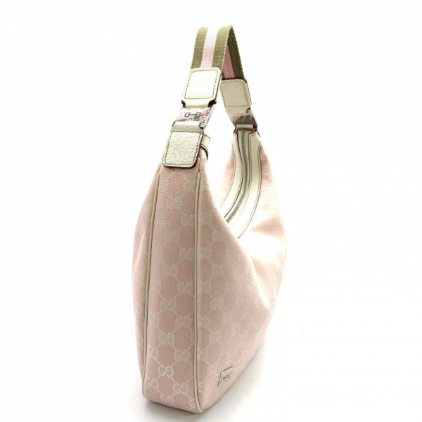 1240001037918 2 Gucci Handbag One Shoulder Bag GG Canvas Pink White