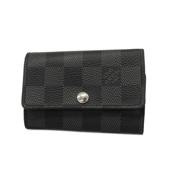 1240001037923 1 Louis Vuitton Key Case Multicre 4 Black Gray