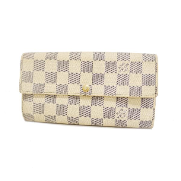 1240001037945 1 Louis Vuitton Long Wallet Portefeuille Sara White