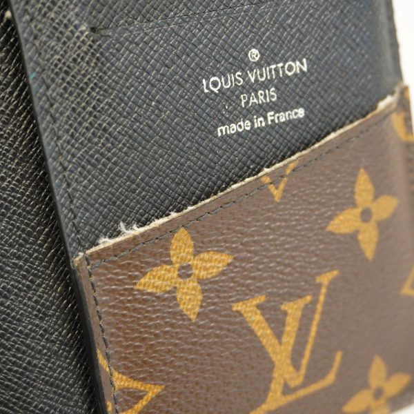 1240001037976 12 Louis Vuitton Long Wallet Tanon Brown Black