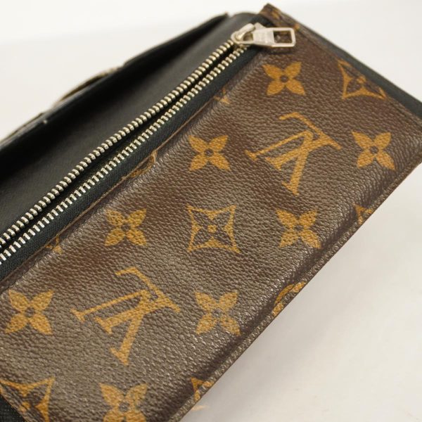 1240001037976 13 Louis Vuitton Long Wallet Tanon Brown Black