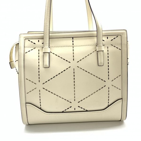 1240001037989 4 Salvatore Ferragamo Tote Bag Punching Leather Calf White Ivory