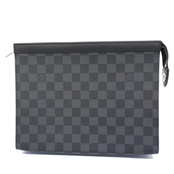 1240001038043 1 Louis Vuitton Clutch Bag Voyage MM Black Gray