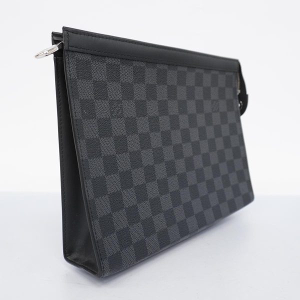 1240001038043 2 Louis Vuitton Clutch Bag Voyage MM Black Gray