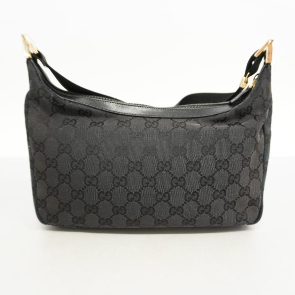 1240001038052 13 Gucci Shoulder Bag GG Canvas Black Champagne