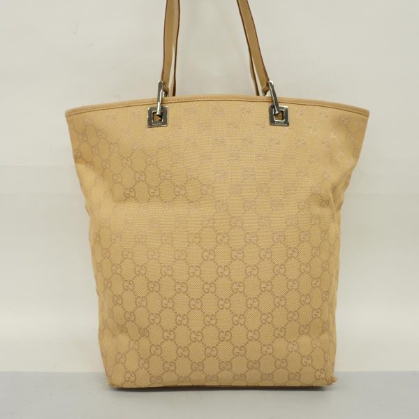 1240001038069 14 Gucci Tote Bag GG Canvas Beige Silver Hardware