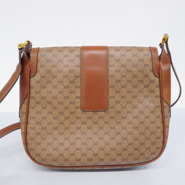 1240001038099 17 Gucci Shoulder Bag Micro GG Leather Brown Beige