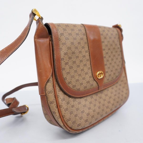 1240001038099 2 Gucci Shoulder Bag Micro GG Leather Brown Beige