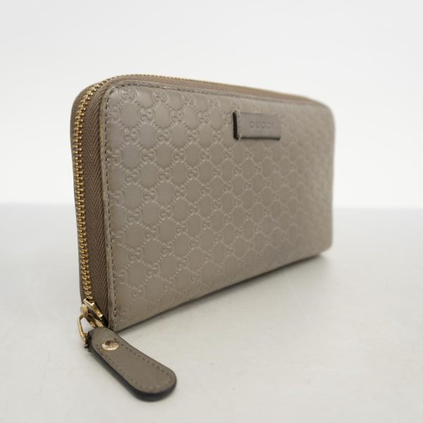 1240001038120 2 Gucci Long Wallet Micro Guccisima Leather Gray