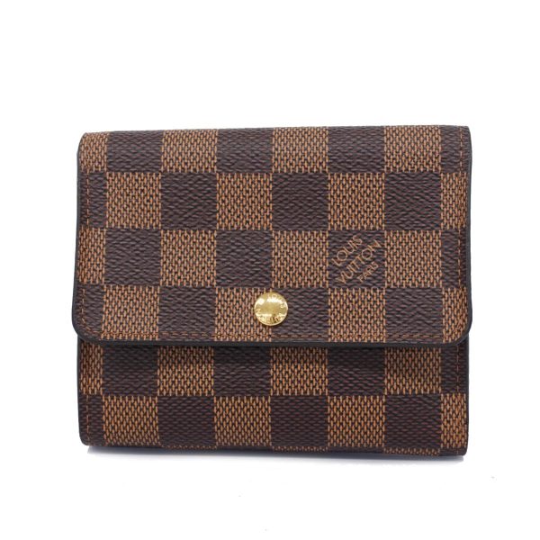 1240001038137 1 Louis Vuitton Tri fold Wallet Damier Elise Ebene