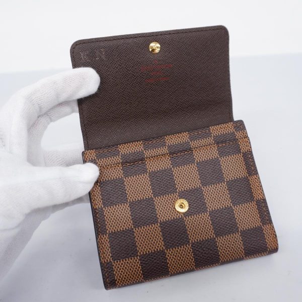 1240001038137 3 Louis Vuitton Tri fold Wallet Damier Elise Ebene