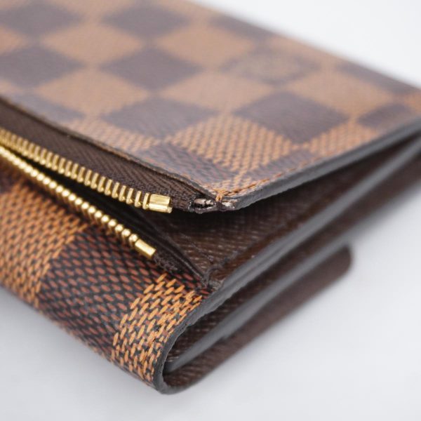 1240001038137 8 Louis Vuitton Tri fold Wallet Damier Elise Ebene