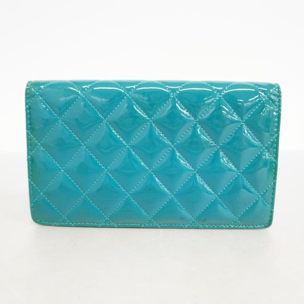 1240001038160 11 1 Chanel Long Wallet Matelasse Patent Leather Blue