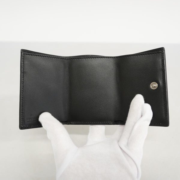 1240001038178 3 Gucci Tri fold Wallet Guccisima Leather Black