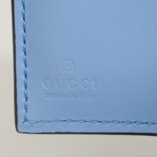 1240001038180 4 Gucci Wallet Sherry Line Sylvie Blue Gold Hardware