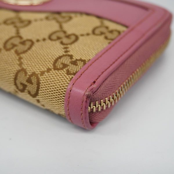 1240001038185 9 Gucci Long Wallet GG Canvas Leather Pink Beige