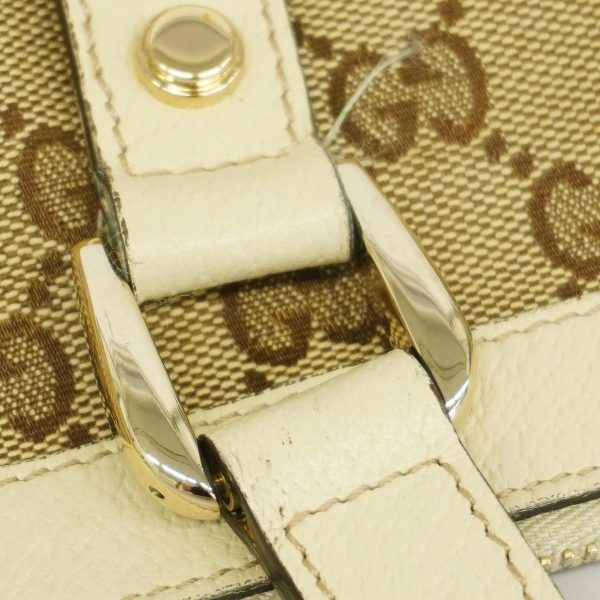 1240001038215 12 Gucci Tote Bag GG Canvas Ivory Brown Gold Hardware