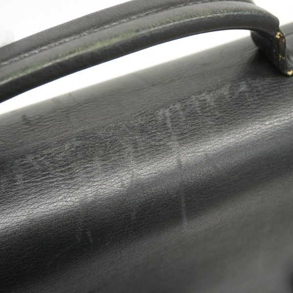 1240001038218 16 Gucci Briefcase Leather Black Silver Hardware