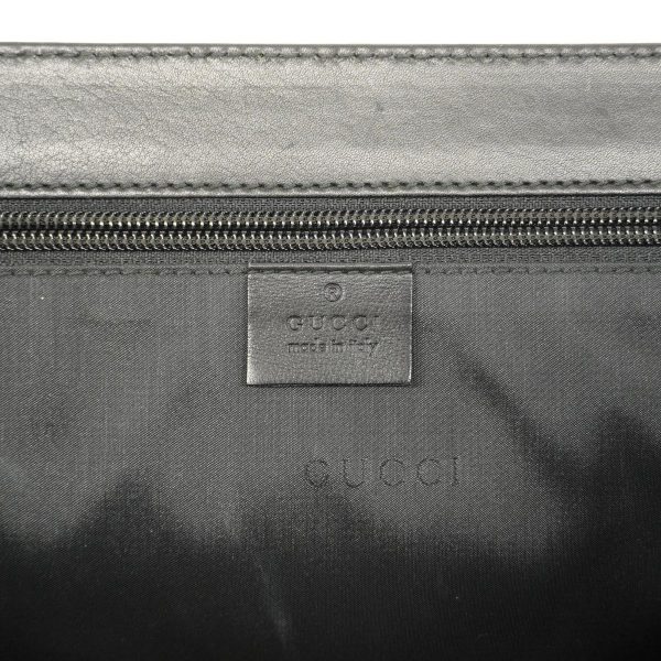 1240001038218 5 Gucci Briefcase Leather Black Silver Hardware