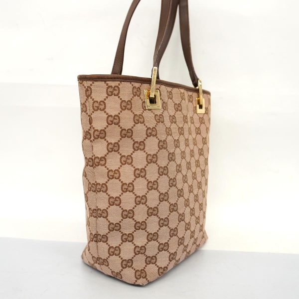 1240001038220 2 Gucci Tote Bag Canvas Pink Brown Gold Hardware