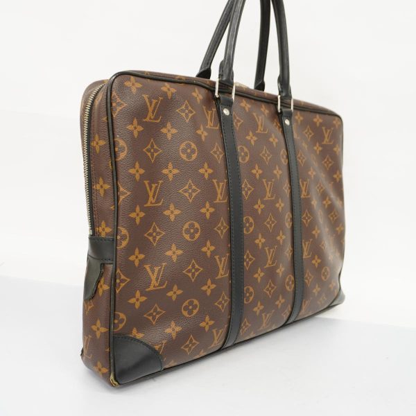 1240001038221 2 Louis Vuitton Briefcase Porte De Cumin Brown Black