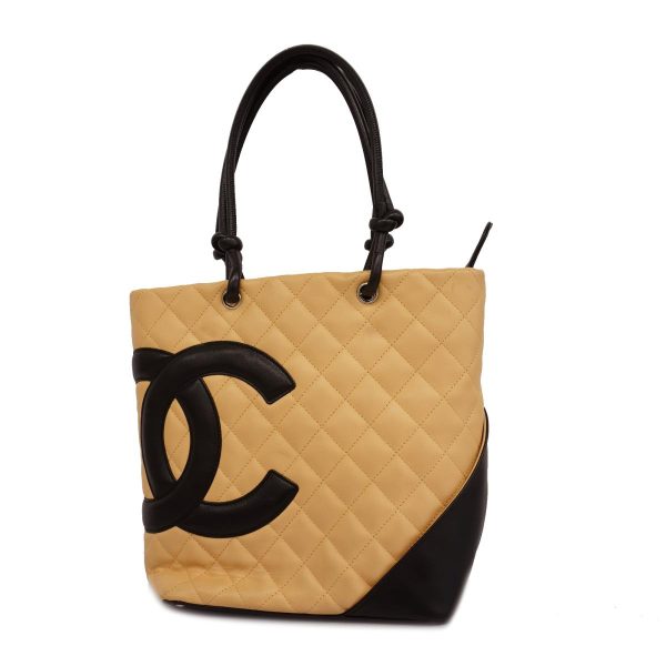 1240001038288 1 Chanel Tote Bag Cambon Lambskin Beige