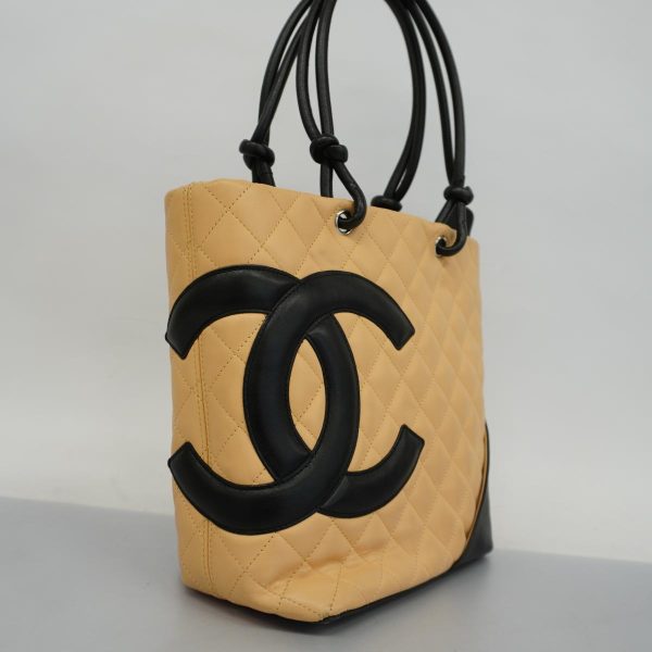 1240001038288 2 Chanel Tote Bag Cambon Lambskin Beige