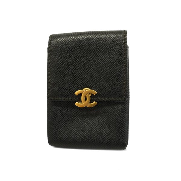 1240001038303 1 Chanel Cigarette Case Caviar Skin Black