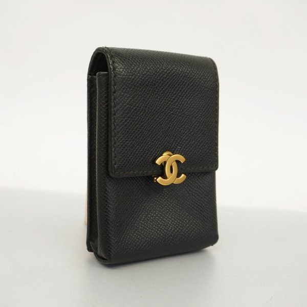 1240001038303 2 Chanel Cigarette Case Caviar Skin Black