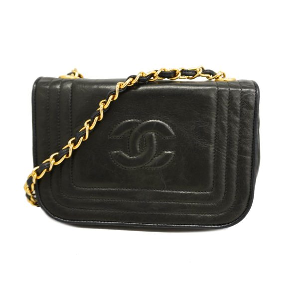 1240001038369 1 Chanel Chain Shoulder Bag Lambskin Black