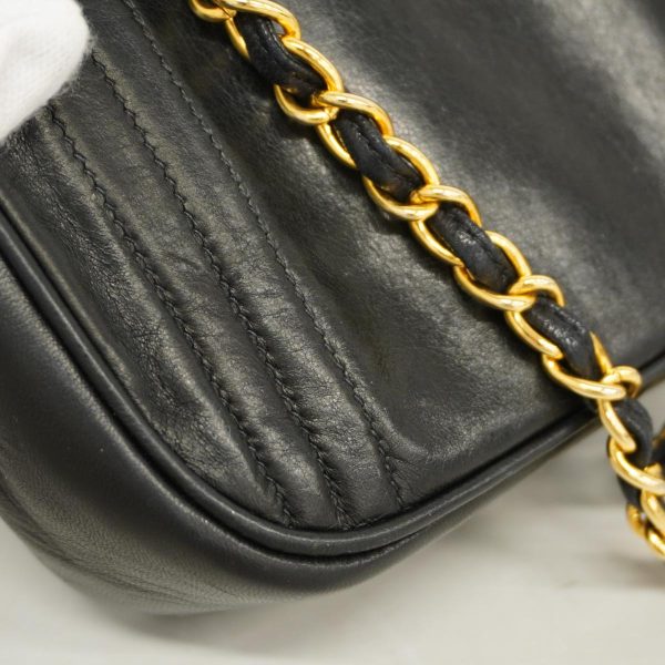 1240001038369 10 Chanel Chain Shoulder Bag Lambskin Black