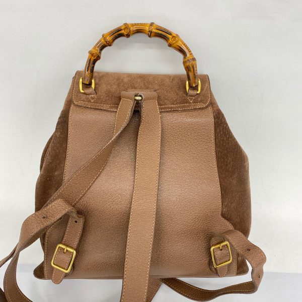 1240001038392 15 1 Gucci Rucksack Bamboo Suede Brown Champagne