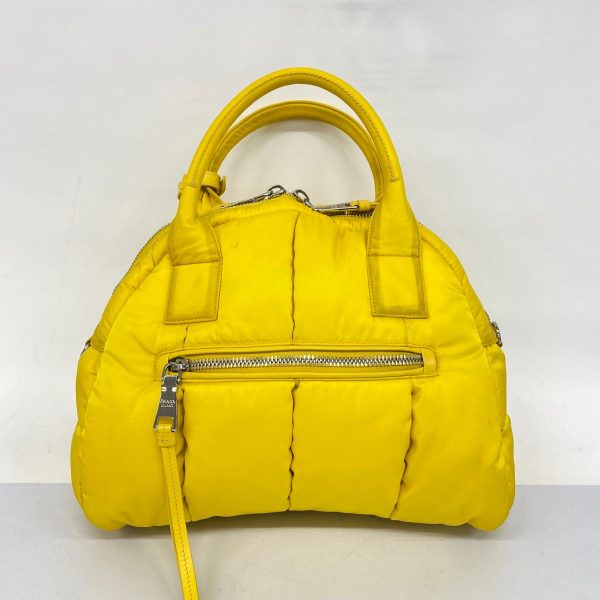 1240001038393 11 Prada 2 Way Bag Nylon Hardware Yellow Silver