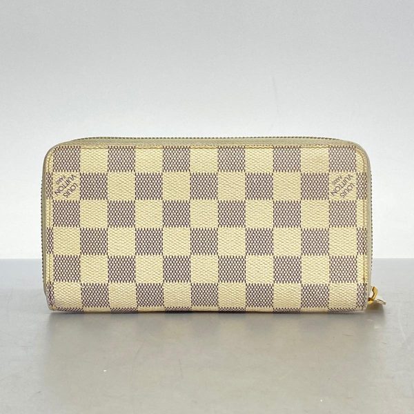 1240001038420 14 Louis Vuitton Long Wallet Damier Zippy White