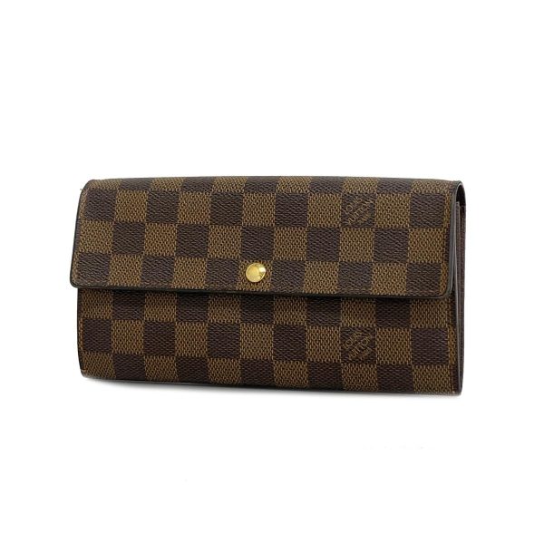 1240001038434 1 Louis Vuitton Long Wallet Portefeuille Sara Ebene