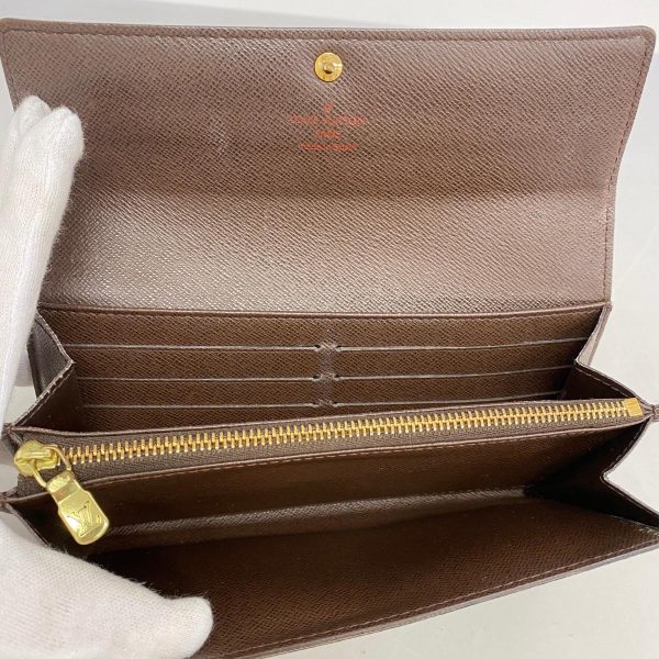 1240001038434 3 Louis Vuitton Long Wallet Portefeuille Sara Ebene