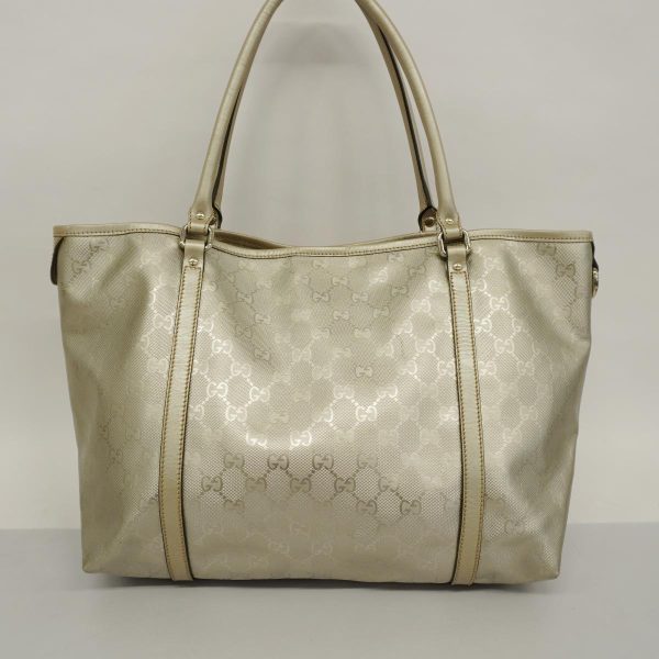 1240001038441 15 Gucci Tote Bag GG Impleme Leather Silver