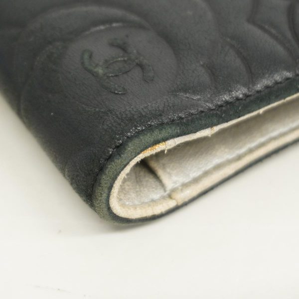 1240001038455 8 Chanel Long Wallet Camellia Lambskin Black