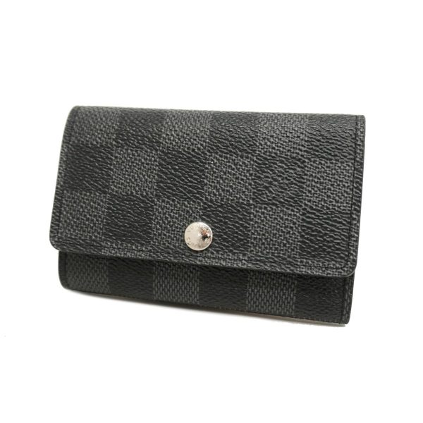 1240001038461 1 Louis Vuitton Key Case Multicle 6 Black Gray