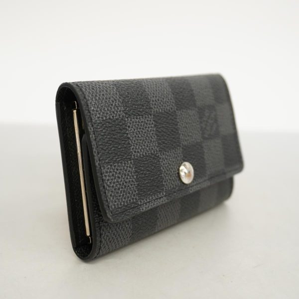 1240001038461 2 Louis Vuitton Key Case Multicle 6 Black Gray