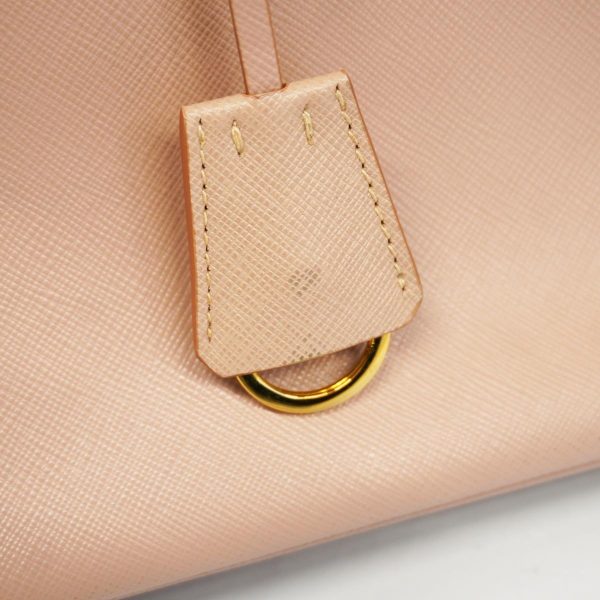 1240001038508 10 Prada Saffiano Leather 2 Way Bag Pink Beige Gold