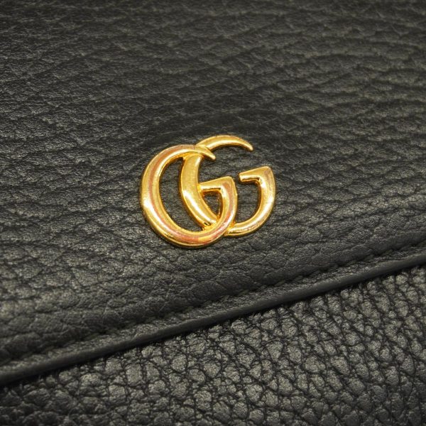 1240001038581 11 Gucci Wallet GG Marmont Black Gold Hardware