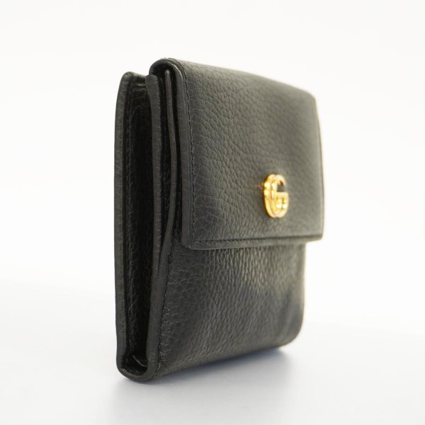 1240001038581 2 Gucci Wallet GG Marmont Black Gold Hardware