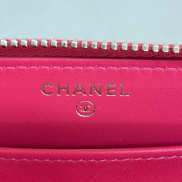 1240001038660 4 Chanel Long Wallet Python Pink Silver Hardware