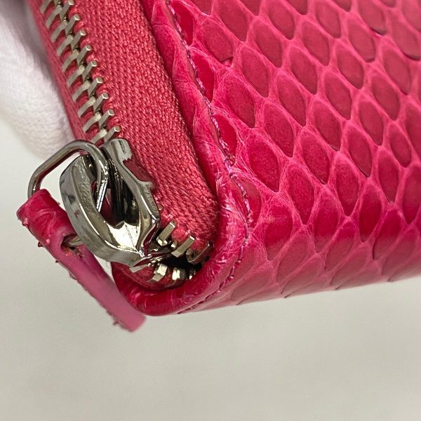 1240001038660 5 Chanel Long Wallet Python Pink Silver Hardware